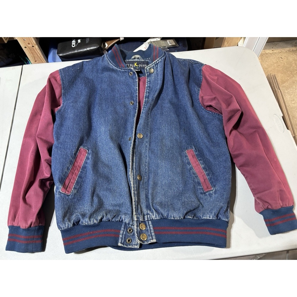 Luna Pier Vintage - Denim Varsity Jacket Size M